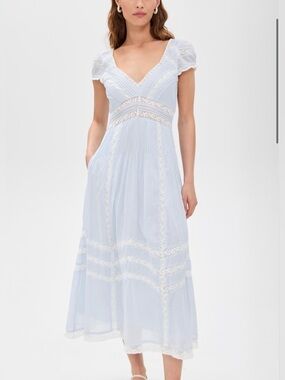 Love Shack Fancy Blue Suvi Dress